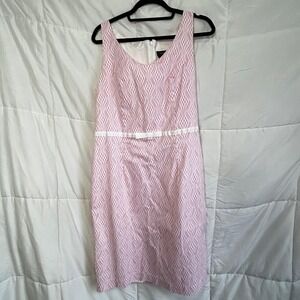 DStudio Pink White Geometric Pattern Sheath Dress Size 14‎